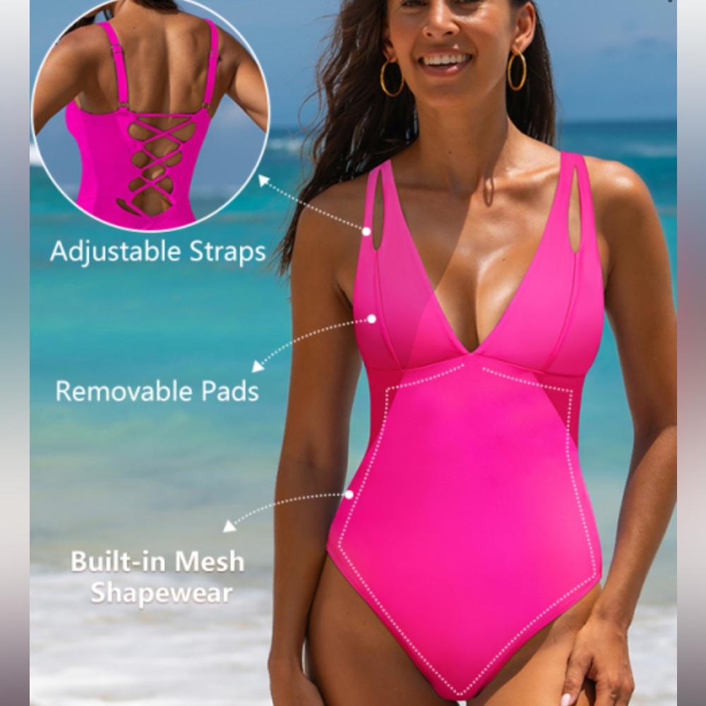 Pink Women's One Piece Swimsuit